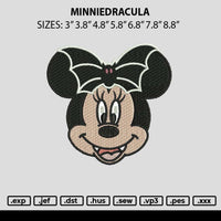 Minniedracula Embroidery File 6 sizes