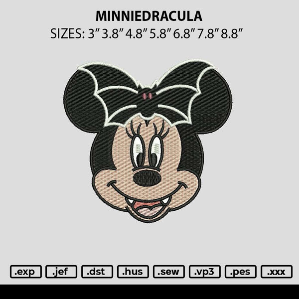 Minniedracula Embroidery File 6 sizes
