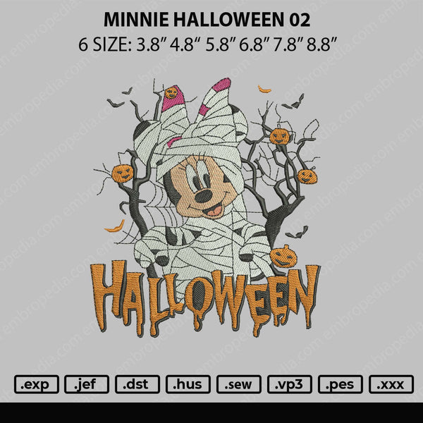 Minnie Halloween 02 Embroidery File 6 sizes