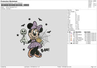 Minnie Halloween 23 Embroidery File 6 sizes