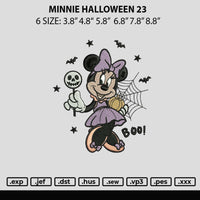 Minnie Halloween 23 Embroidery File 6 sizes