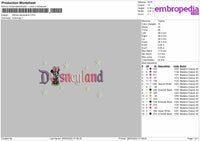 Minnie Disneyland Embroidery File 4 size
