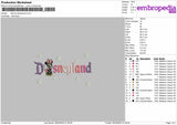 Minnie Disneyland Embroidery File 4 size