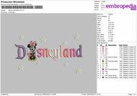 Minnie Disneyland Embroidery File 4 size