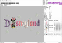 Minnie Disneyland Embroidery File 4 size