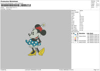 Minnie Flower Embroidery File 5 sizes