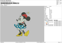 Minnie Flower Embroidery File 5 sizes