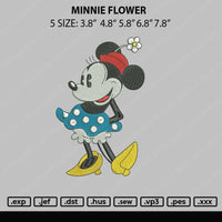 Minnie Flower Embroidery File 5 sizes