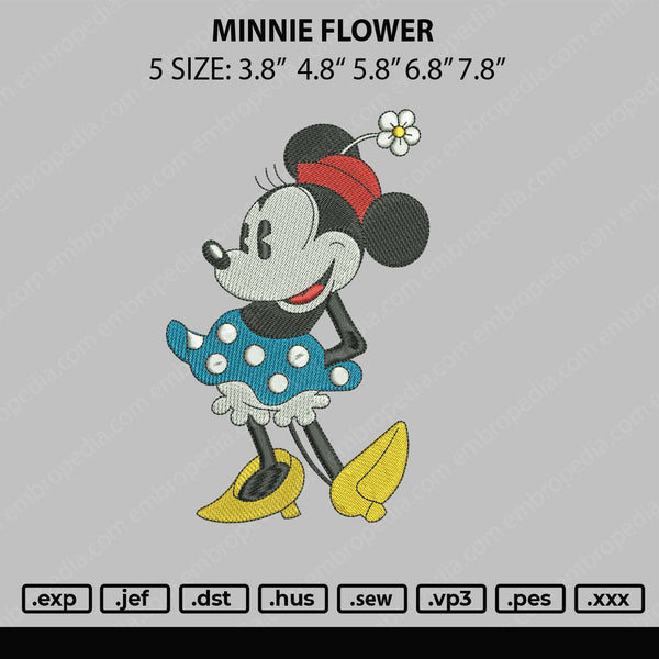 Minnie Flower Embroidery File 5 sizes