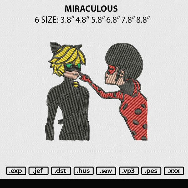 Miraculous Embroidery File 6 sizes