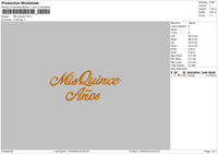 Misquince Text Embroidery File 6 sizes