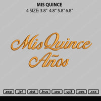 Mis Quince Embroidery File 4 size