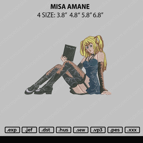 Misa Amane Embroidery File 4 sizes