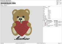 Bear Love Embroidery File 6 sizes