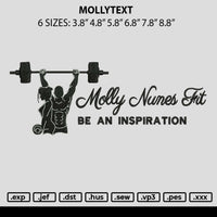 Mollytext Embroidery File 6 sizes