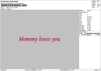 Mommytext 0909 Embroidery File 6 sizes