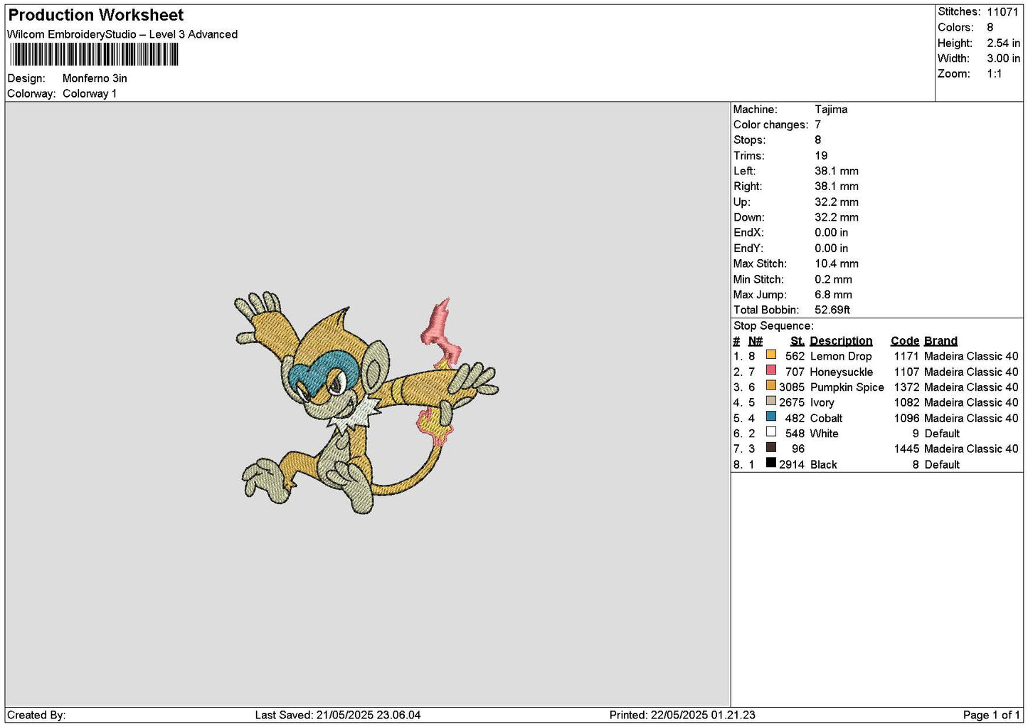 Monfernotext Embroidery File 6 sizes