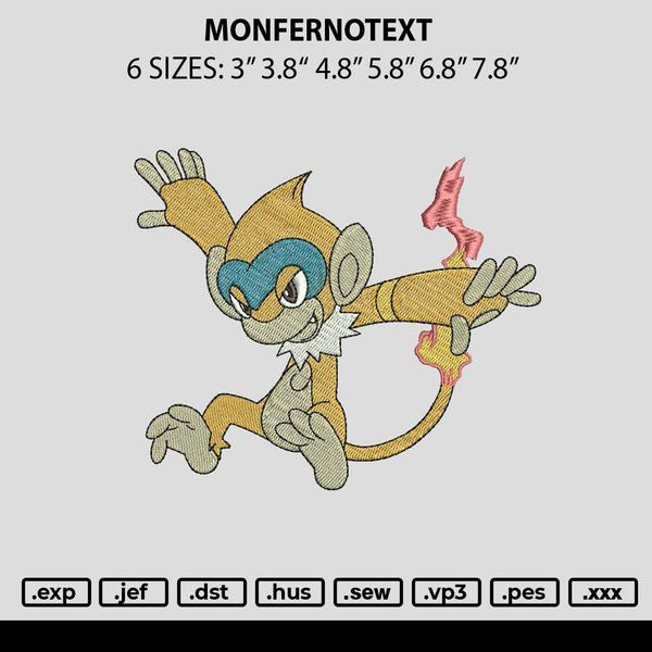 Monfernotext Embroidery File 6 sizes
