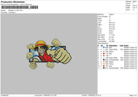 Monkey D Luffy Embroidery File 4 size