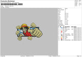 Monkey D Luffy Embroidery File 4 size