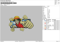 Monkey D Luffy Embroidery File 4 size