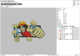 Monkey D Luffy Embroidery File 4 size