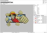 Monkey D Luffy Embroidery File 4 size