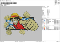 Monkey D Luffy Embroidery File 4 size