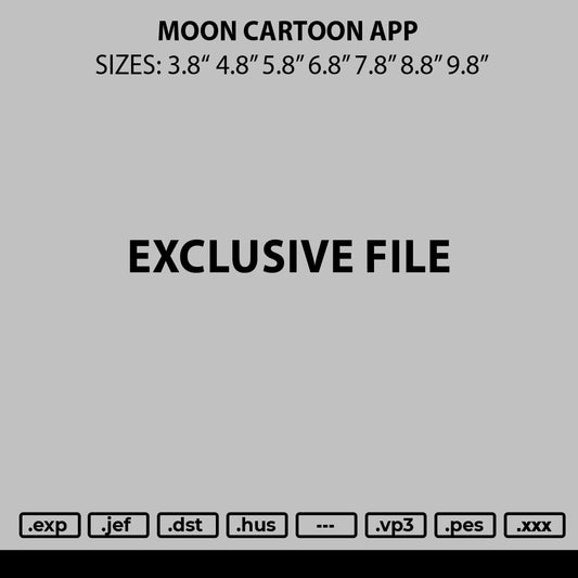 Moon Cartoon App Embroidery File 6 sizes