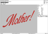 Mothertext 0404 Embroidery File 6 sizes
