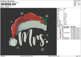 Mrmrs Xmas Embroidery File 6 sizes