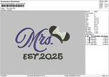Mrs2025 Embroidery File 6 sizes