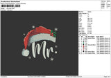 Mrmrs Xmas Embroidery File 6 sizes
