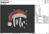 Mrmrs Xmas Embroidery File 6 sizes