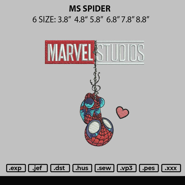 Ms Spider Embroidery File 6 sizes