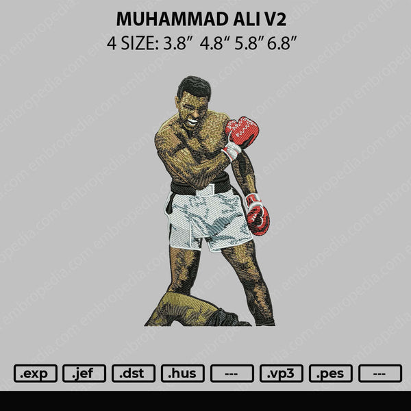 Muhammad Ali V2 Embroidery File 4 sizes