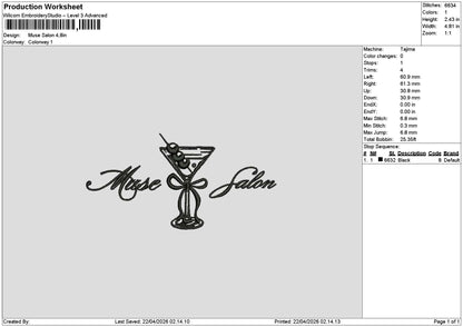 Musetext Embroidery File 6 sizes