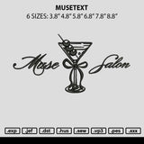 Musetext Embroidery File 6 sizes