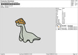 Dino Outline 0208 Embroidery File 6 sizes