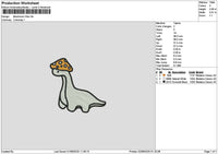 Dino Outline 0208 Embroidery File 6 sizes