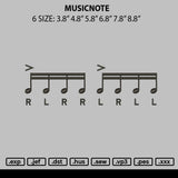 Musicnote Embroidery File 6 sizes