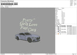 Car Text 2609 Embroidery File 6 sizes