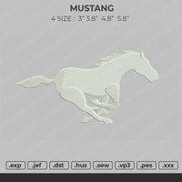 Mustang Embroidery File 4 size