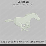 Mustang Embroidery File 4 size