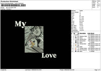My Love Photo Embroidery File 6 sizes