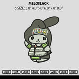 Meloblack Embroidery File 6 sizes