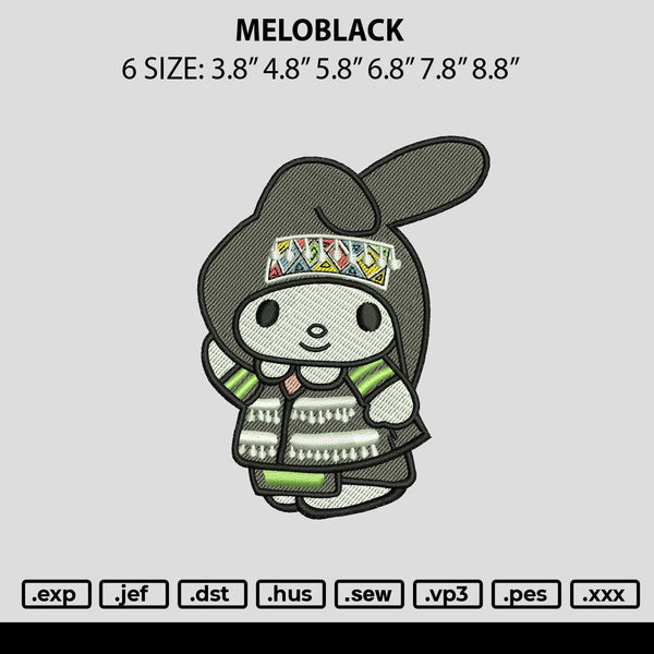 Meloblack Embroidery File 6 sizes