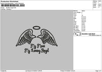 Mom Angel Embroidery File 6 sizes