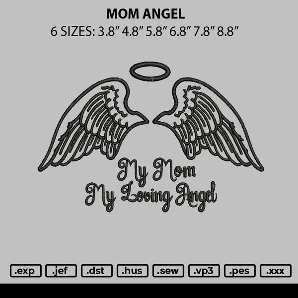 Mom Angel Embroidery File 6 sizes