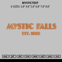 Mystictext Embroidery File 6 sizes